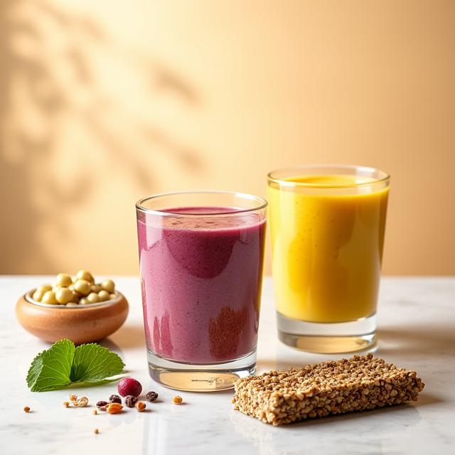 Adaptogenic drinks and superfood snacks