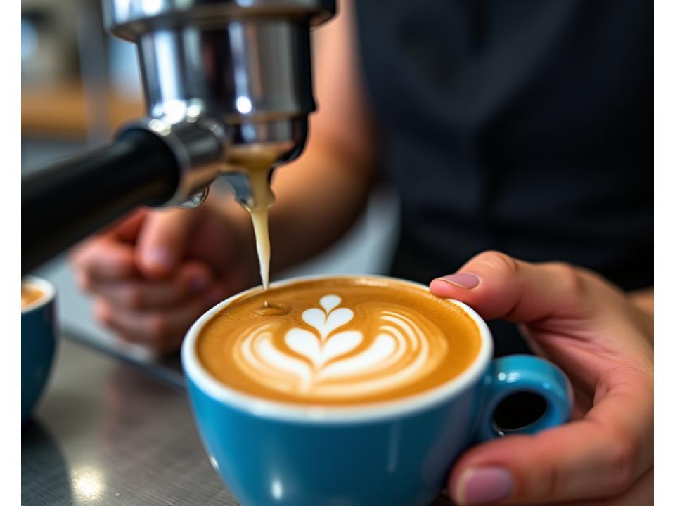 Barista training with latte art and espresso skills in London